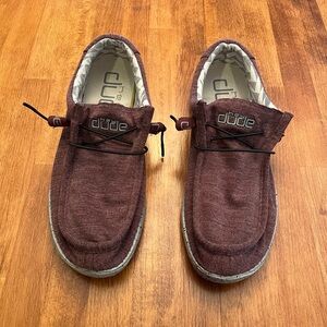 Hey Dude Maroon Loafers Slip-Ons Casual